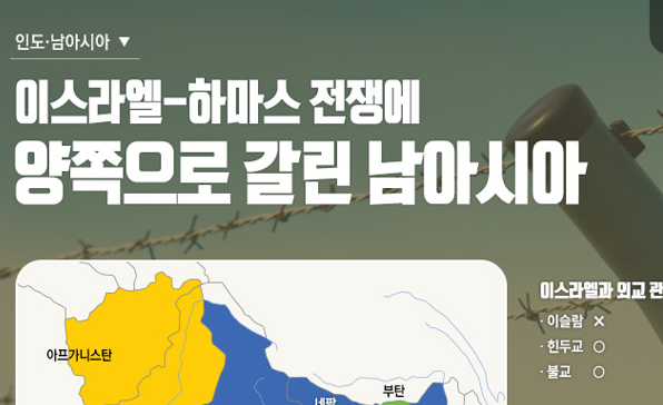 [이슈인포그래픽] 이스라엘-하마스 전쟁에 양쪽으로 갈린 남아시아