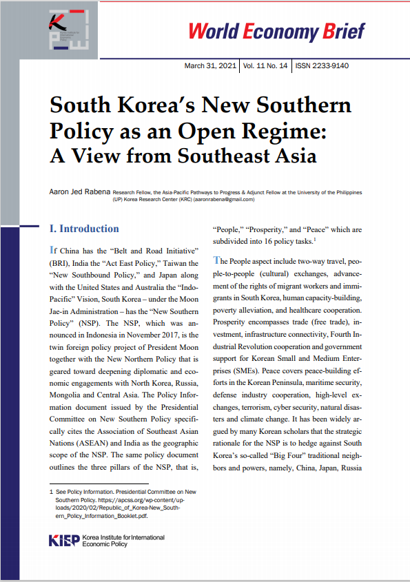 South Korea’s New Southern Policy as an Open Regime: A View from Southeast Asia