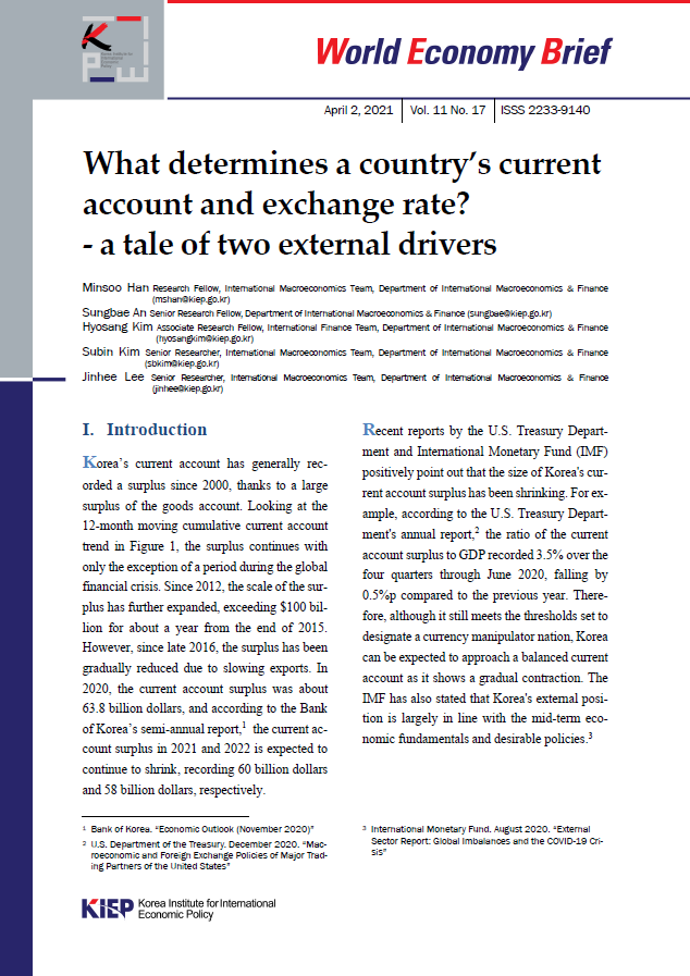 What determines a country's current account and exchange rate? - a tale of two external drivers
