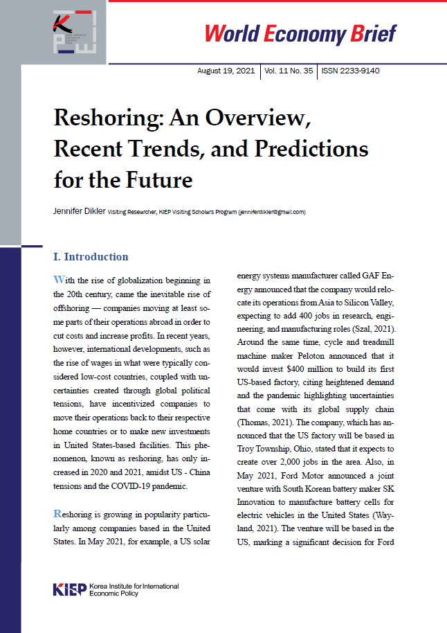Reshoring: An Overview, Recent Trends, and Predictions for the Future