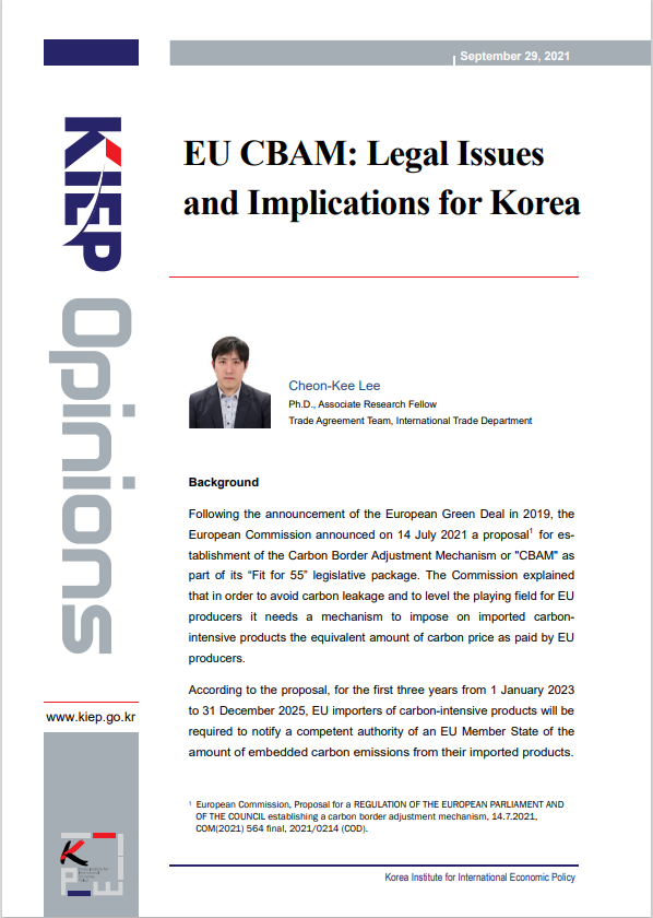 EU CBAM: Legal Issues and Implications for Korea