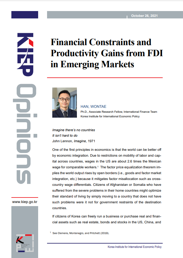 Financial Constraints and Productivity Gains from FDI in Emerging Markets