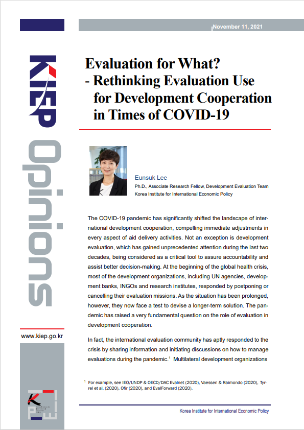 Evaluation for What? - Rethinking Evaluation Use for Development Cooperation in Times of COVID-19