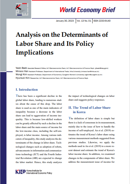 Analysis on the Determinants of Labor Share and Its Policy Implications