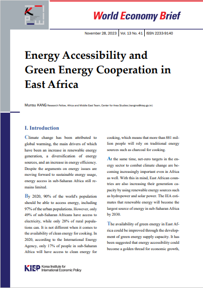 Energy Accessibility and Green Energy Cooperation in East Africa