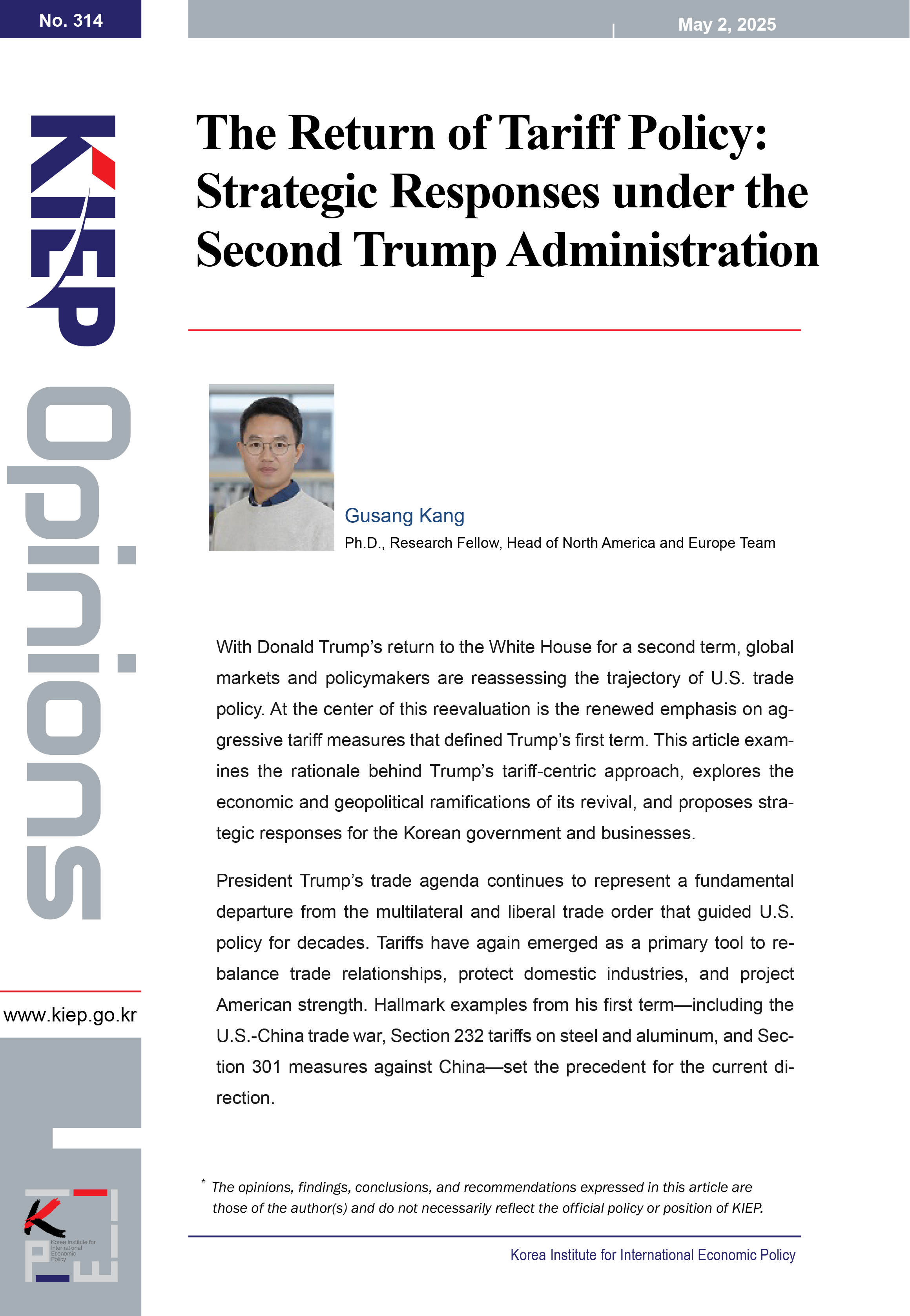 The Return of Tariff Policy: Strategic Responses under the Second Trump Administration